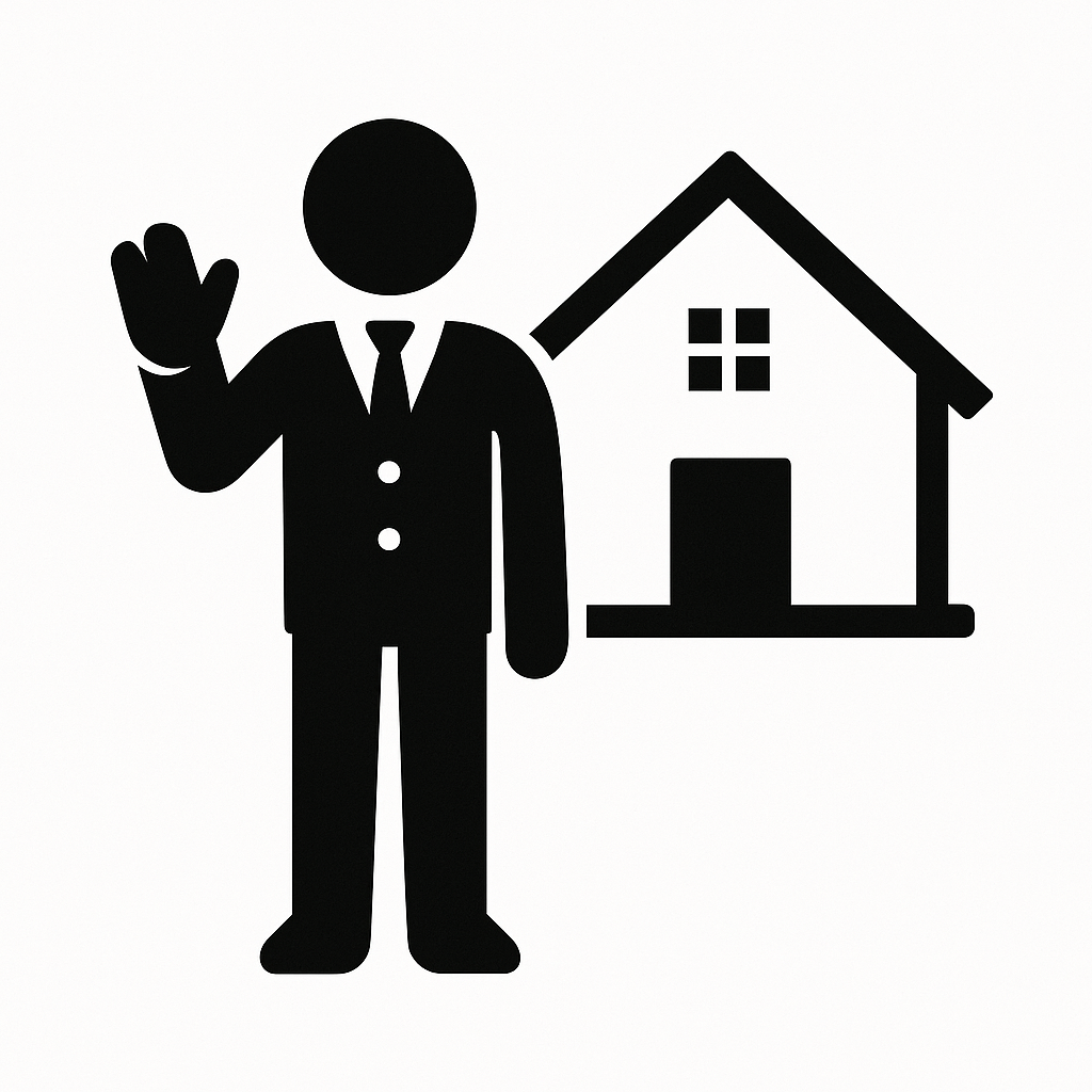 Corredor mostrando la propiedad a un interesado